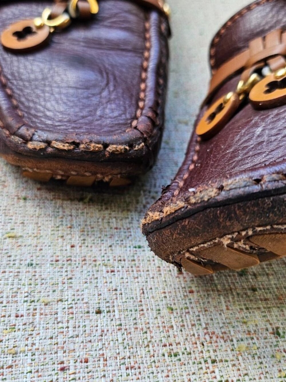 Vintage Louis Vuitton Women Shoes Loafer Slip on Brown Leather Size 37 Italy - Picture 10 of 12